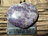 Polished Lepidolite with Pink Rubellite Gemstone Hearts x 6 From Madagascar