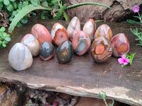 Polished Polychrome Jasper Standing Free Forms x 12 From Madagascar