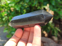 Polished Double Terminated Black Basalt Points x 12 From Madagascar