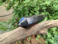 Polished Double Terminated Black Basalt Points x 12 From Madagascar