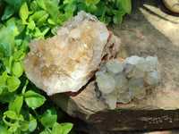 Natural Limonite Quartz Clusters x 3 From Zambia