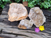 Natural Limonite Quartz Clusters x 3 From Zambia