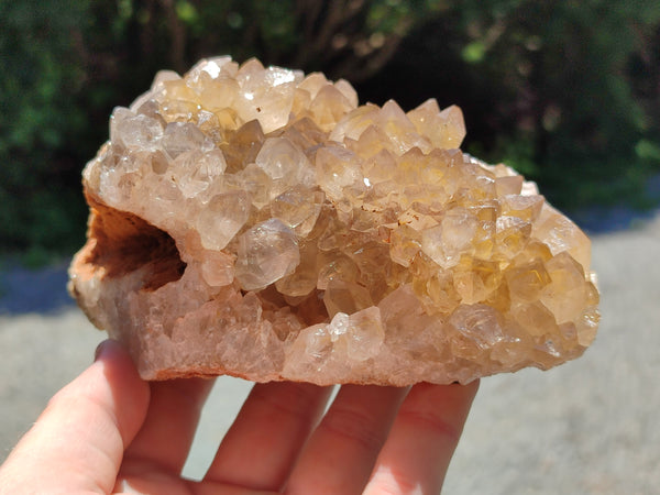 Natural Limonite Quartz Clusters x 3 From Zambia