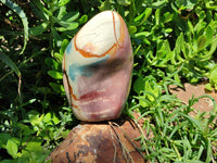 Polished Polychrome Jasper Standing Free Forms x 2 From Madagascar