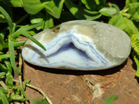 Polished On One Side Blue Lace Agate x 6 From Malawi