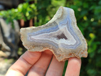 Polished On One Side Blue Lace Agate x 6 From Malawi