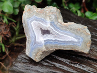 Polished On One Side Blue Lace Agate x 6 From Malawi