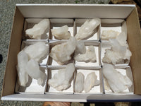 Natural White Quartz Clusters x 15 From Madagascar