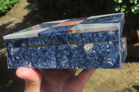 Hand Made Dumortierite Jewellery Box x 1 From Southern Africa