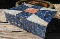 Hand Made Dumortierite Jewellery Box x 1 From Southern Africa