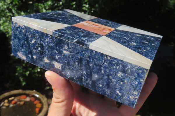 Hand Made Dumortierite Jewellery Box x 1 From Southern Africa