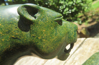 Hand Made Green Verdite Lioness Carving x 1 From Zimbabwe