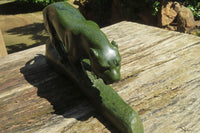 Hand Made Green Verdite Lioness Carving x 1 From Zimbabwe