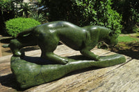 Hand Made Green Verdite Lioness Carving x 1 From Zimbabwe