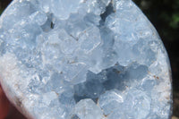 Polished Celestite Geode Eggs x 3 From Sakoany, Madagascar