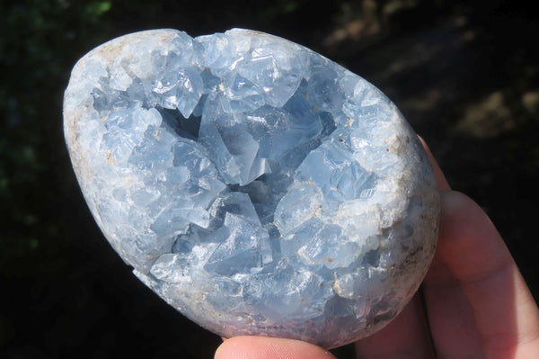 Polished Celestite Geode Eggs x 3 From Sakoany, Madagascar