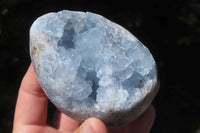 Polished Celestite Geode Eggs x 3 From Sakoany, Madagascar