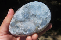 Polished Celestite Geode Eggs x 3 From Sakoany, Madagascar