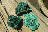 Natural Silky Malachite Specimens x 6 From Kasompe, Congo