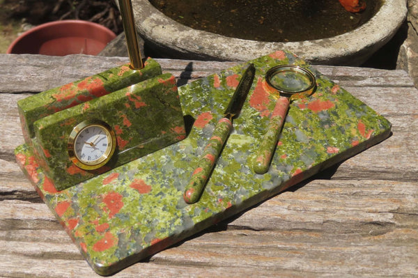 Polished Unakite Desk Set - Sold Per Item - From South Africa