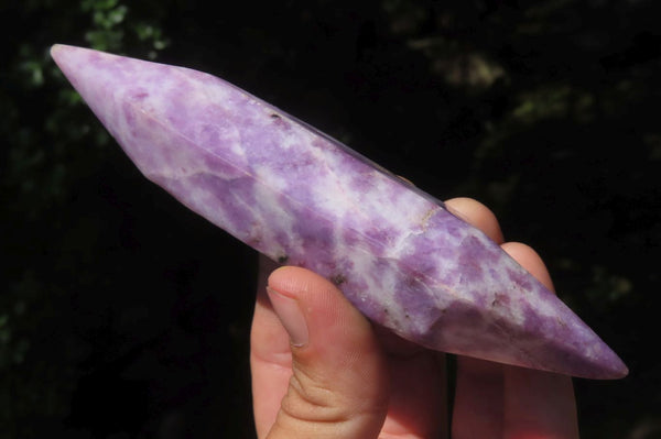 Polished Double Terminated Lepidolite Points x 4 From Zimbabwe