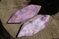 Polished Double Terminated Lepidolite Points x 4 From Zimbabwe