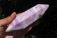 Polished Double Terminated Lepidolite Points x 4 From Zimbabwe