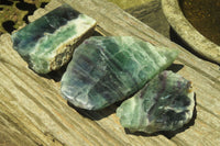 Polished On One Side Watermelon Fluorite x 3 From Namibia