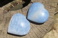 Polished Larger Blue Calcite Hearts - Sold per Item - From Madagascar