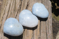 Polished Larger Blue Calcite Hearts - Sold per Item - From Madagascar