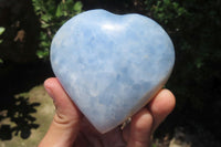 Polished Larger Blue Calcite Hearts - Sold per Item - From Madagascar