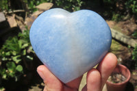 Polished Larger Blue Calcite Hearts - Sold per Item - From Madagascar