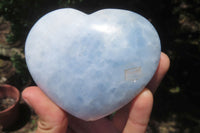 Polished Larger Blue Calcite Hearts - Sold per Item - From Madagascar