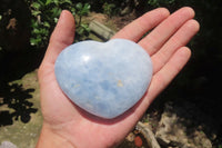 Polished Larger Blue Calcite Hearts - Sold per Item - From Madagascar