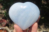 Polished Larger Blue Calcite Hearts - Sold per Item - From Madagascar