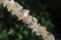 Polished Golden Rutile Quartz Tumble Chip Beaded Necklace - Sold Per Item - From Brazil