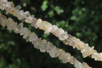 Polished Golden Rutile Quartz Tumble Chip Beaded Necklace - Sold Per Item - From Brazil