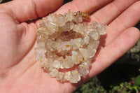 Polished Golden Rutile Quartz Tumble Chip Beaded Necklace - Sold Per Item - From Brazil