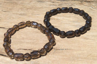 Polished Smokey Quartz Beaded Stretch Bracelet - Sold Per Item - From Madagascar