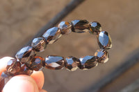 Polished Smokey Quartz Beaded Stretch Bracelet - Sold Per Item - From Madagascar