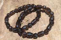 Polished Smokey Quartz Beaded Stretch Bracelet - Sold Per Item - From Madagascar