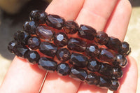 Polished Smokey Quartz Beaded Stretch Bracelet - Sold Per Item - From Madagascar