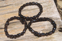 Polished Smokey Quartz Beaded Stretch Bracelet - Sold Per Item - From Madagascar