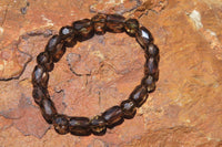 Polished Smokey Quartz Beaded Stretch Bracelet - Sold Per Item - From Madagascar