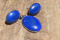 Polished Lapis Lazuli Pendant and Earrings Set in Sterling Sliver - Sold Per Set - From Afghanistan