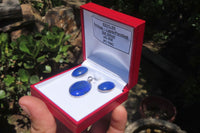 Polished Lapis Lazuli Pendant and Earrings Set in Sterling Sliver - Sold Per Set - From Afghanistan