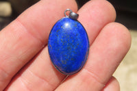 Polished Lapis Lazuli Pendant and Earrings Set in Sterling Sliver - Sold Per Set - From Afghanistan