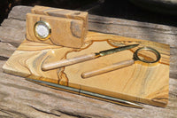 Polished Picture Stone Desk Set x 1 From Namibia