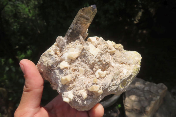 Natural Aegirine & Smokey Quartz Specimens x 2 From Malawi