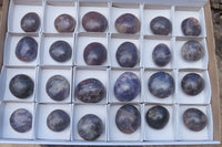 Polished Lepidolite Palm Stones x 24 From Madagascar